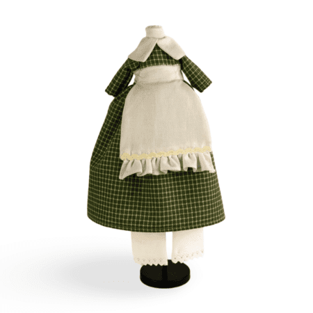 Set rochiță verde cu șorțuleț și pantalonași albi