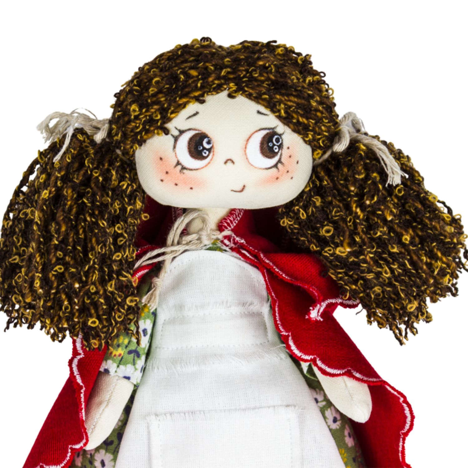 Păpușă handmade cu păr cârlionțat – model unicat, pictură nouă și ținută de basm - imagine 2
