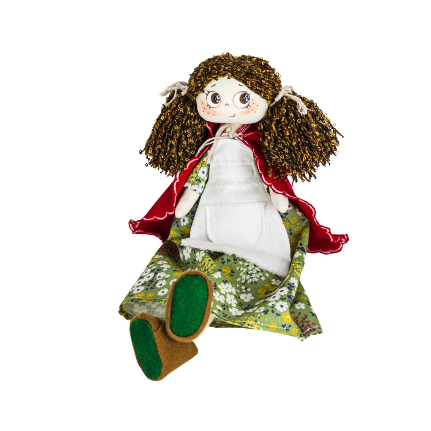 Păpușă handmade cu păr cârlionțat – model unicat, pictură nouă și ținută de basm - imagine 3
